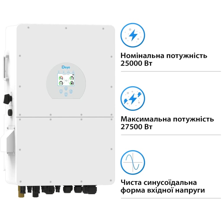 Сонячний інвертор Deye SUN-25K-SG02HP3-EU, 25кВт (SUN-25K-SG02HP3-EU) - фото 3