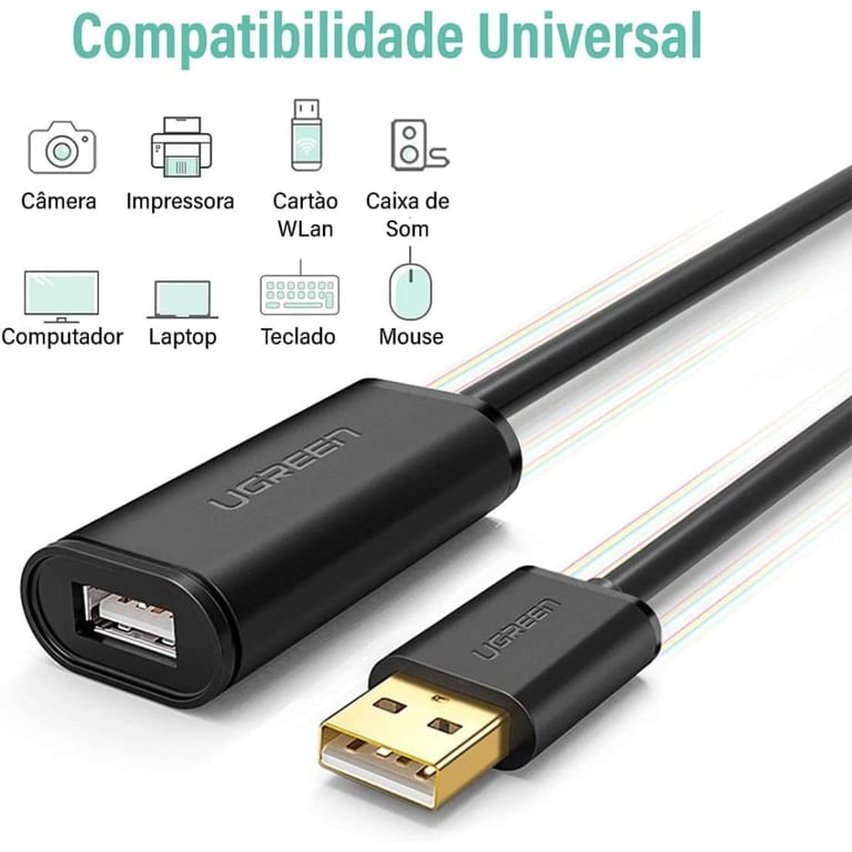 Дата кабель USB 2.0 AM to AF 20.0m Active black Ugreen (10324) - фото 2