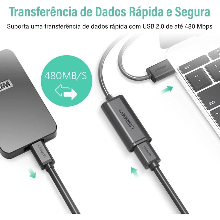 Дата кабель USB 2.0 AM to AF 20.0m Active black Ugreen (10324) - фото 4