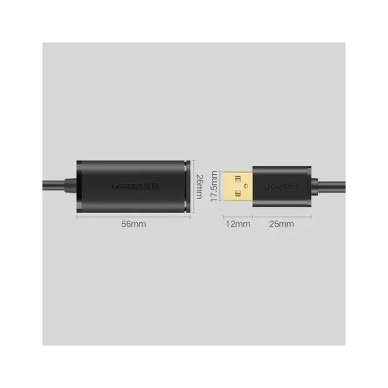Дата кабель USB 2.0 AM to AF 15.0m Active black Ugreen (10323) - фото 6