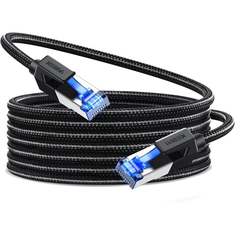 Патч-корд 1.5м, S/FTP cat 7 RJ-45 COPPER black Ugreen (U_80430) - фото 2