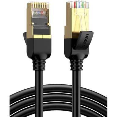 Патч-корд 3м, F/FTP cat 7 RJ-45 black Ugreen (U_11270) - фото 1