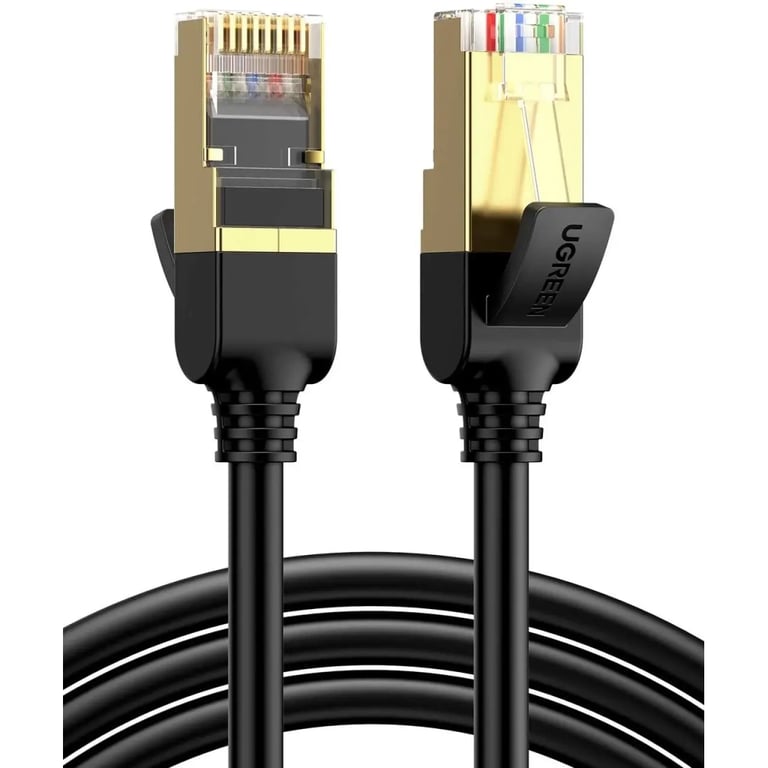 Патч-корд 3м, F/FTP cat 7 RJ-45 black Ugreen (U_11270) - фото 1