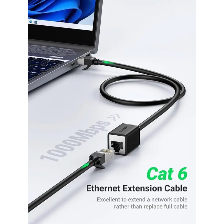 Патч-корд 1м, F/UTP cat 6 RJ-45 extension black Ugreen (U_11279) - фото 2