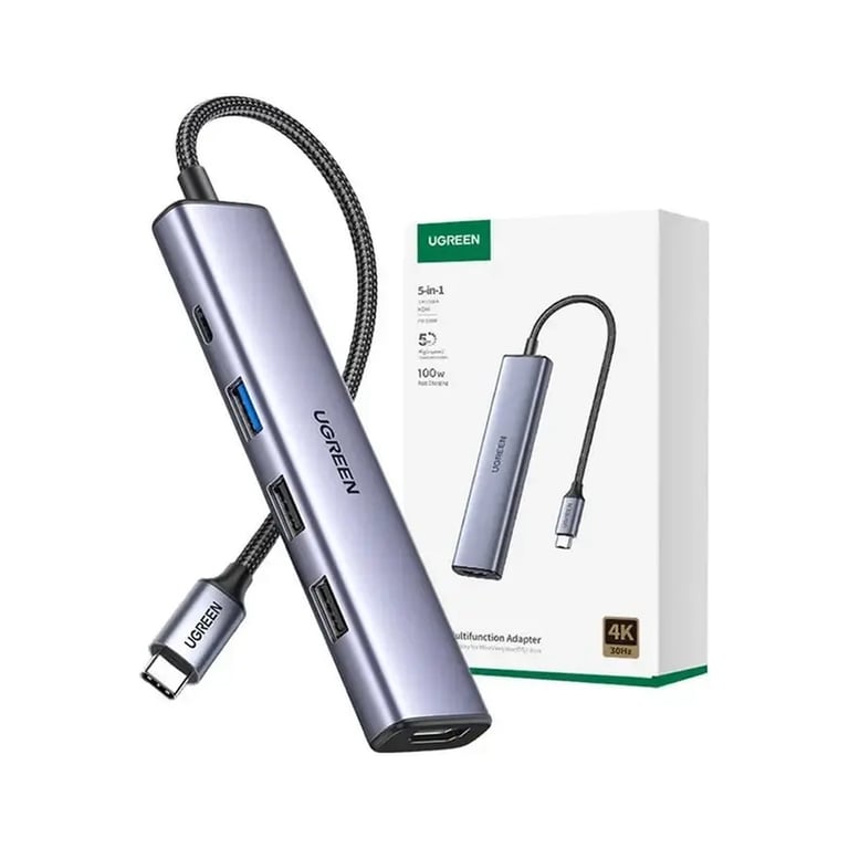 Концентратор Ugreen USB-C 3-in-1 HDMI 4K + USB 3.0 + PD 100W (U_15495) - фото 2