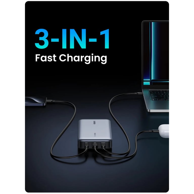 Батарея універсальна Ugreen 25000 mAh 145W Fast Charging Space Gray (U_90597A) - фото 7