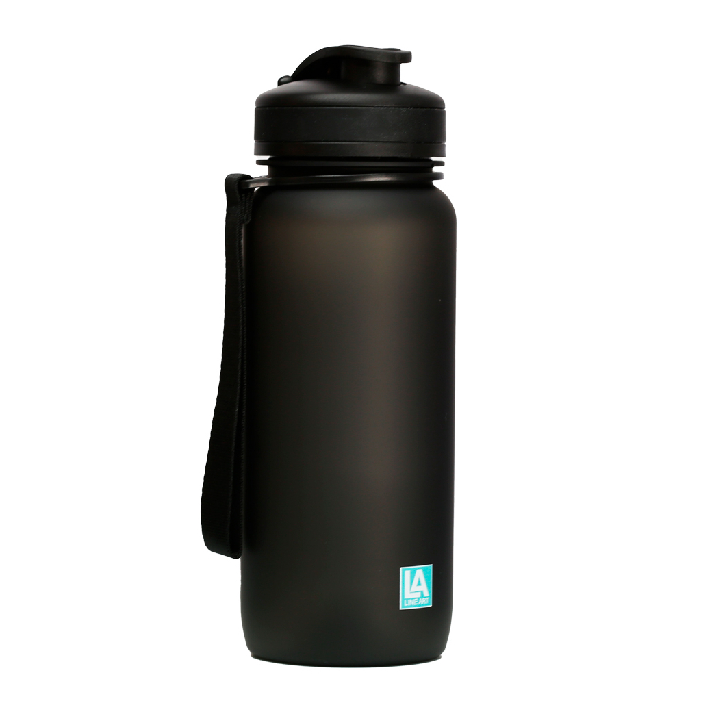 Пляшка для води Line Art Flores 650 мл чорний (60014218LA-01)