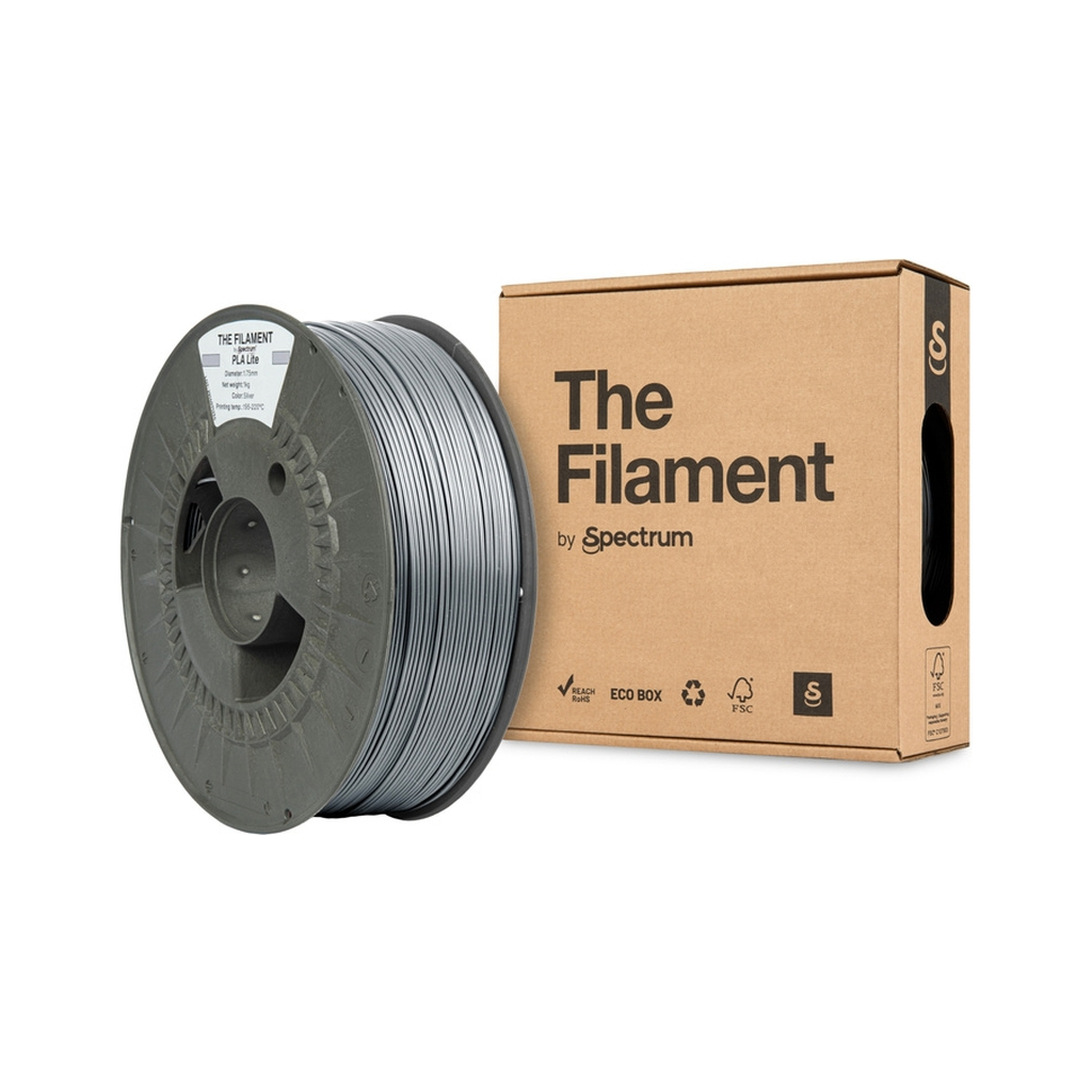 Пластик для 3D-принтера The Filament PLA Lite 1.75mm SILVER 1kg (TF-24234) - фото 3 Пластик для 3D-принтера The Filament PLA Lite 1.75mm SILVER 1kg (TF-24234) - фото 3