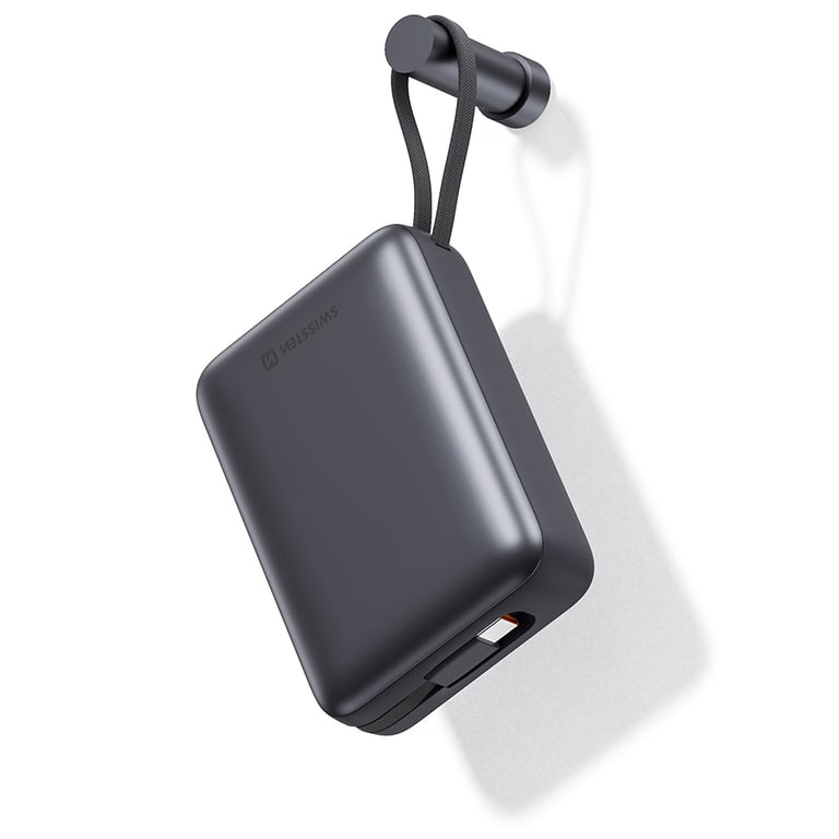 Батарея універсальна SWISSTEN 20000mAh SPACE 22/5W PD QC w/built-in cables USB-C/LIGHTNING Silver (8595217490598) - фото 4