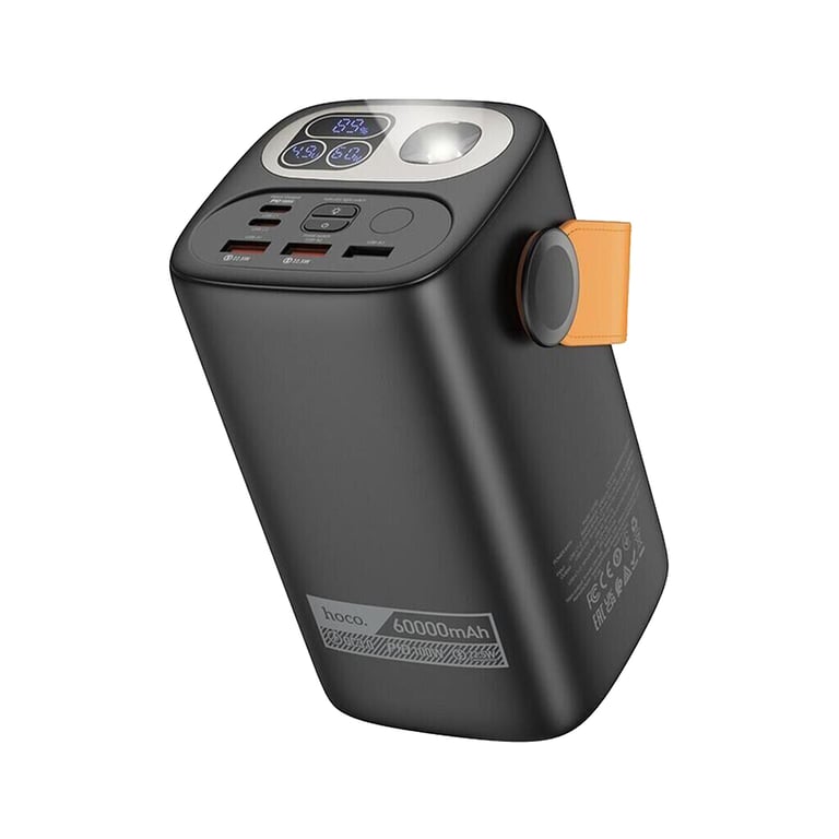 Батарея універсальна HOCO 60000mAh Astrum PD/100W, QC/3.0, LED lamp, Black (DB160 / 714724) - фото 1