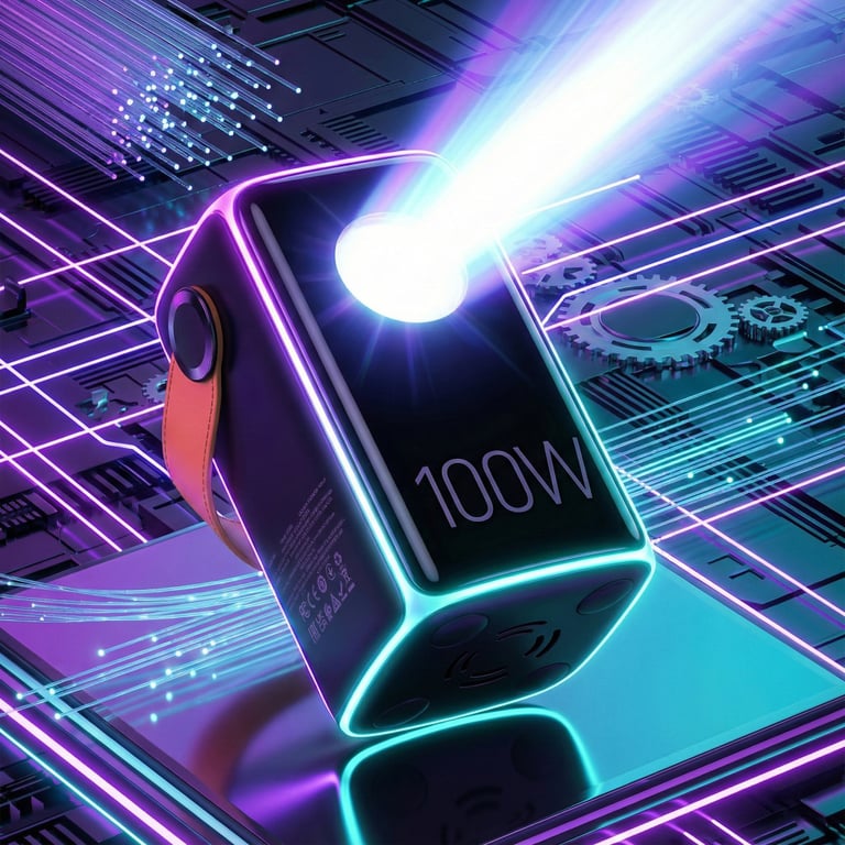 Батарея універсальна HOCO 60000mAh Astrum PD/100W, QC/3.0, LED lamp, Black (DB160 / 714724) - фото 6