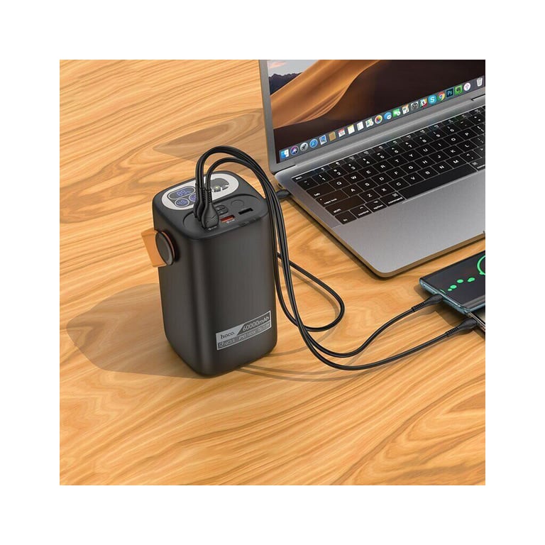 Батарея універсальна HOCO 60000mAh Astrum PD/100W, QC/3.0, LED lamp, Black (DB160 / 714724) - фото 8