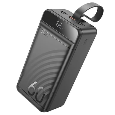 Батарея універсальна HOCO 60000mAh Element PD/20W, QC/22.5W, LED Lamp, Black (J123C / 714736) - фото 1