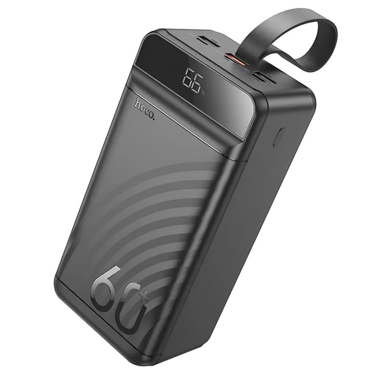 Батарея універсальна HOCO 60000mAh Element PD/20W, QC/22.5W, LED Lamp, Black (J123C / 714736) - фото 2