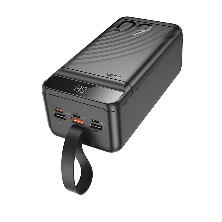 Батарея універсальна HOCO 60000mAh Element PD/20W, QC/22.5W, LED Lamp, Black (J123C / 714736) - фото 3