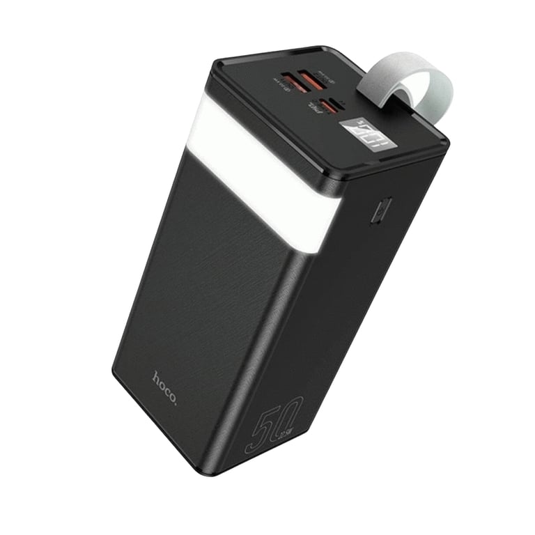 Батарея універсальна HOCO 50000mAh Powermaster PD/20W, QC/22.5W, Lamp, Black (J86A / 714738) - фото 1