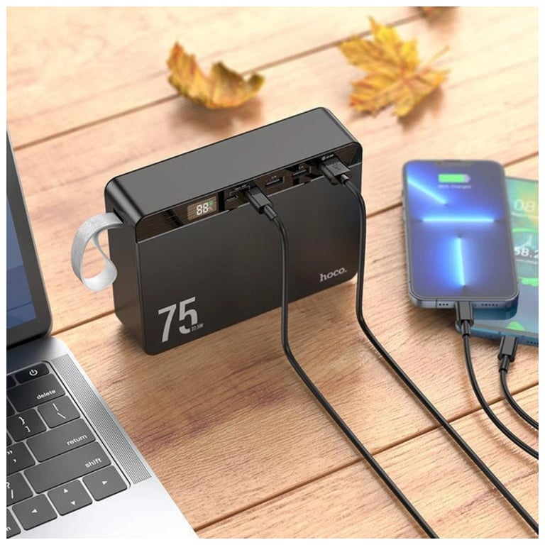 Батарея універсальна HOCO 75000 mAh Overlord PD/20W, QC/3.0/22.5W, Black (J94 / 714739) - фото 7
