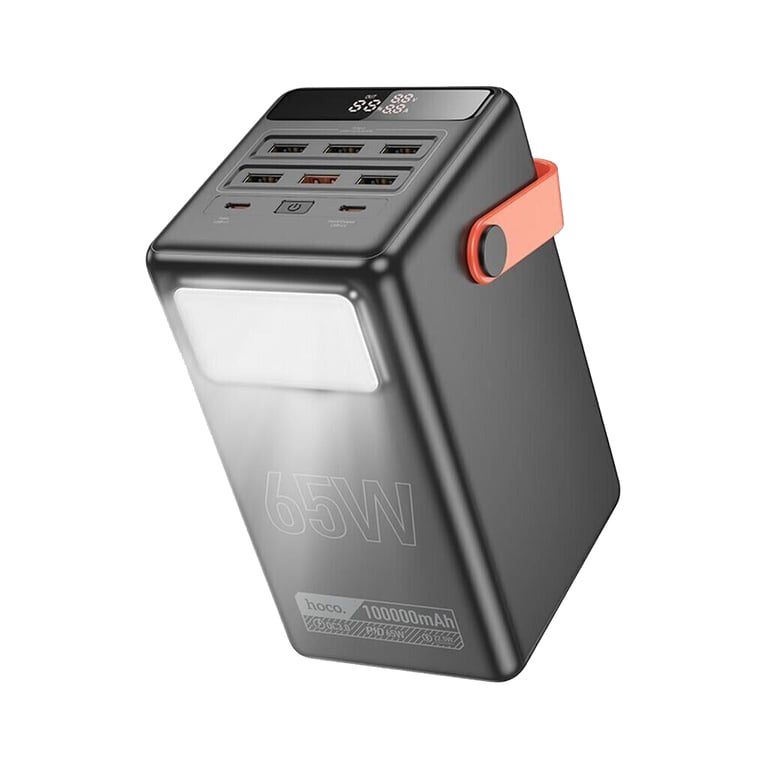 Батарея універсальна HOCO 100000mAh Max Centurion PD/65W, QC, LED Lamp, Black (DB03 / 714722) - фото 2