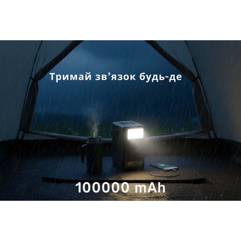 Батарея універсальна HOCO 100000mAh Endure 22.5W PD, QC, LED Lamp, Black (DB03 / 714721) - фото 7