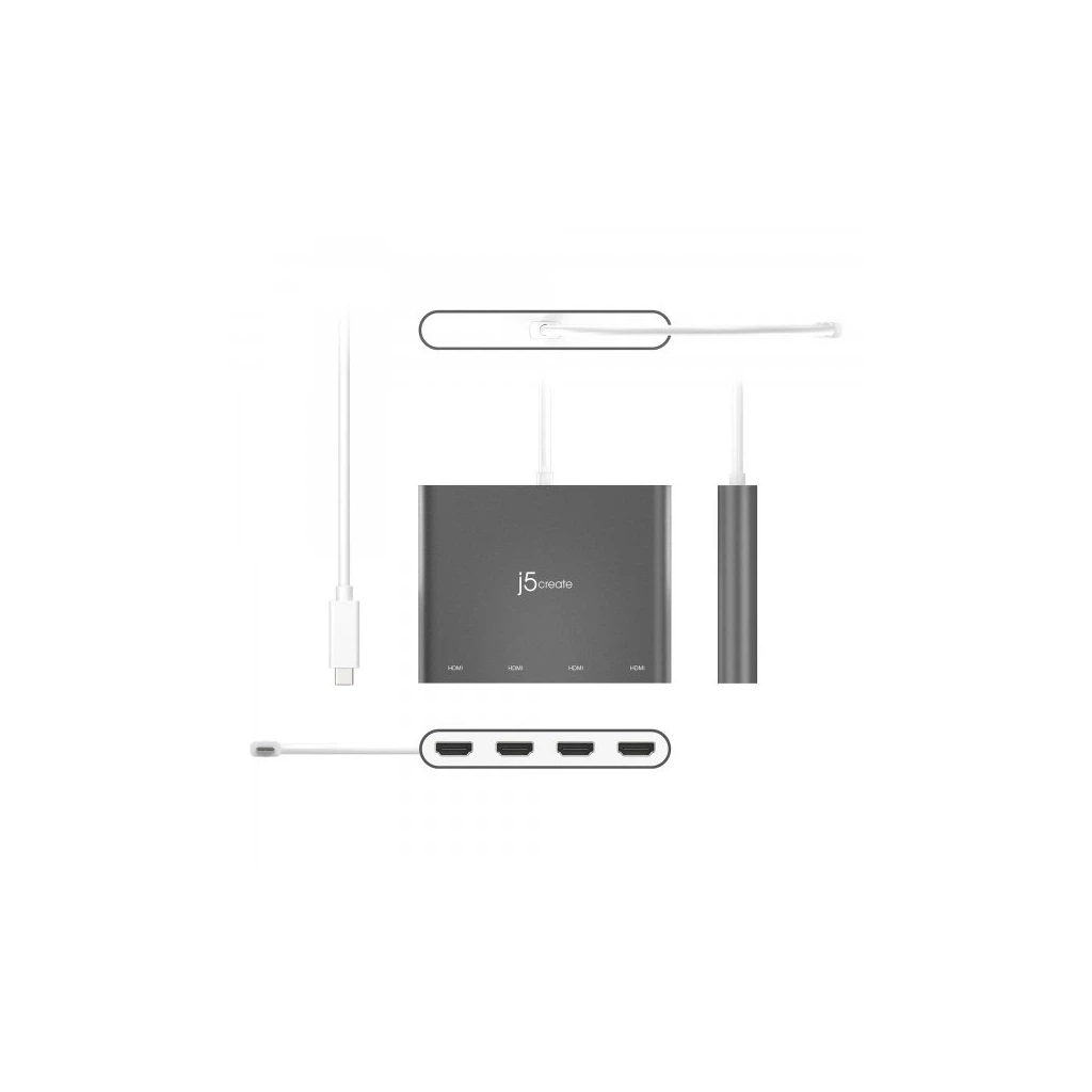 Адаптер USB-C to 4xHDMI F quad display J5create (JCA366-N) - фото 6 Адаптер USB-C to 4xHDMI F quad display J5create (JCA366-N) - фото 6