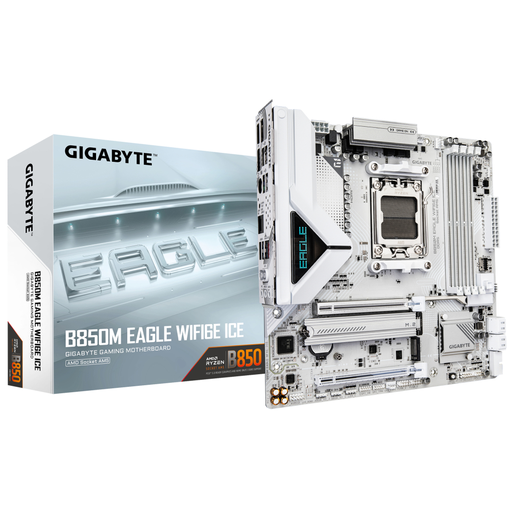 Материнська плата GIGABYTE B850M EAGLE WF6E ICE - фото 4 Материнська плата GIGABYTE B850M EAGLE WF6E ICE - фото 4