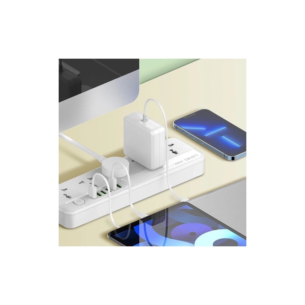 Мережевий фільтр живлення LDNIO SC5614 5роз. 3USB 2м (SC5614) - фото 6 Мережевий фільтр живлення LDNIO SC5614 5роз. 3USB 2м (SC5614) - фото 6