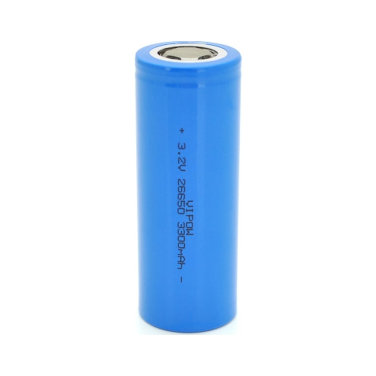 Акумулятор 26650 3300mAh, LiFePO4, FlatTop, 3.2V, Blue Vipow (IFR26650-3300mAhFT / 31075) - фото 1