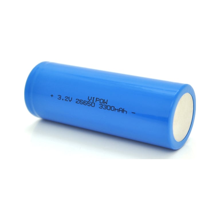 Акумулятор 26650 3300mAh, LiFePO4, FlatTop, 3.2V, Blue Vipow (IFR26650-3300mAhFT / 31075) - фото 2