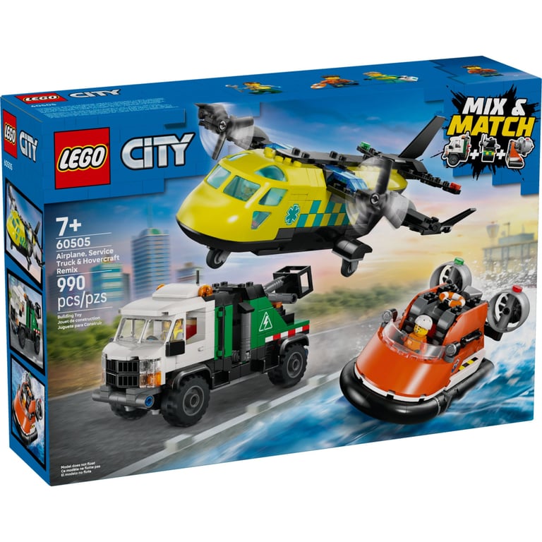 Конструктор LEGO City Ремікс літака, вантажівки та судна на повітряній подушці (60505-) - фото 1