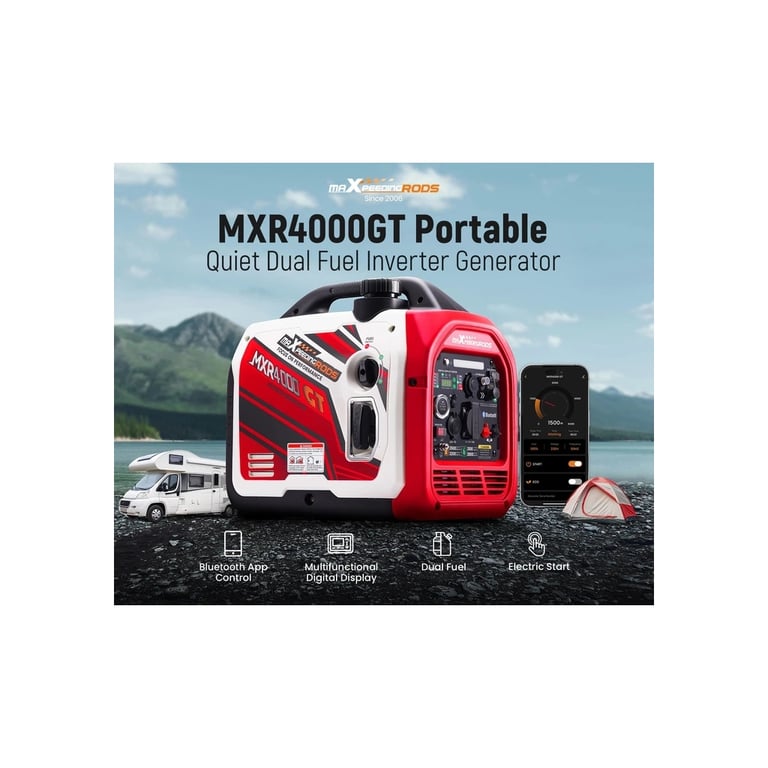 Генератор maXpeedingRODS MXR4000GT інверторний, газ/бензин, 3,2 kW, 220V, 4л, ручн/електро/ДК (mxr4000GT) - фото 8