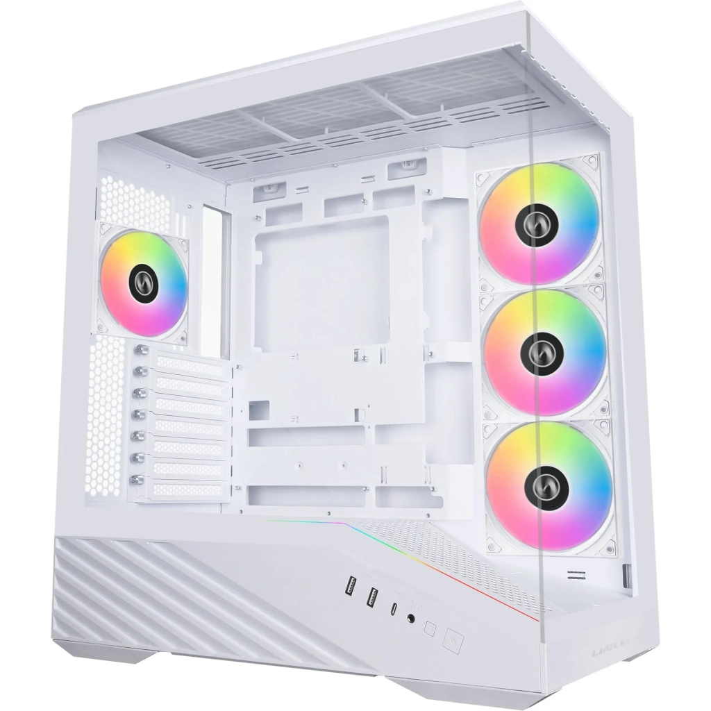 Корпус для ПК Lian Li V100R case with pre-installed four 120mm RGB PWM fan, White (G99.V100RW.01) - фото 1