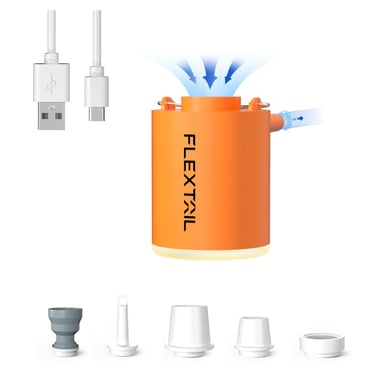 Насос для надувних меблів Flextail Tiny Pump Х з функцією ліхтаря, помаранчевий (6975755964379) - фото 1