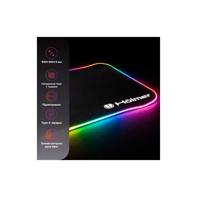 Килимок для мишки Hölmer GMP-02RGB з підсвіткою (GMP-02RGB) - фото 3