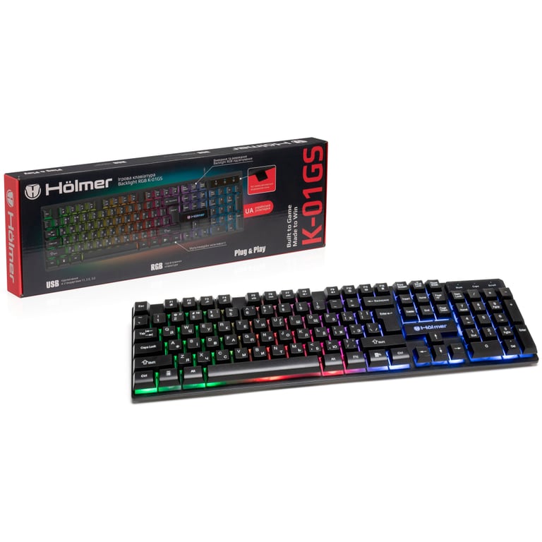 Клавіатура Hölmer K-01GS RGB Backlight USB UA Black (K-01GS) - фото 6