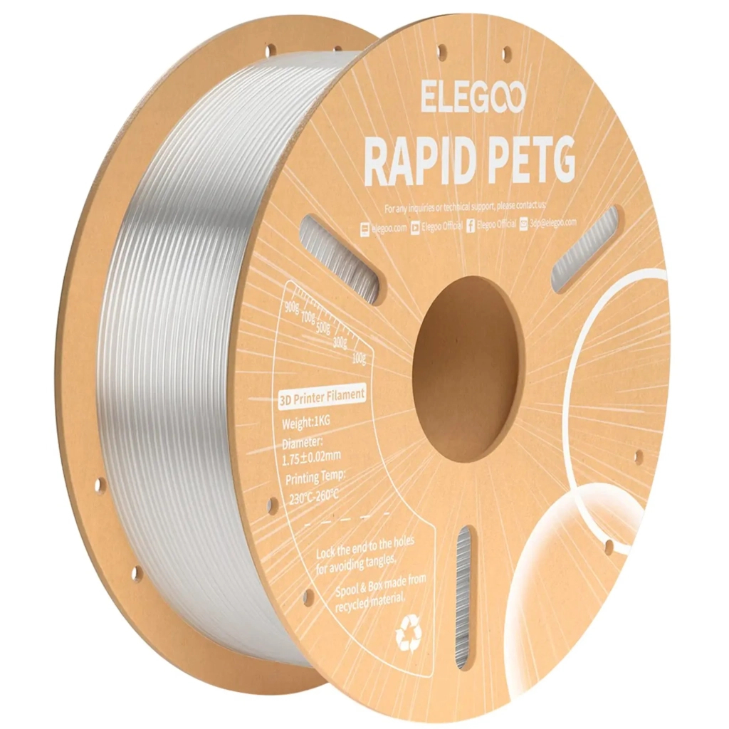 Пластик для 3D-принтера ELEGOO Rapid PETG 1кг, 1.75мм, transparent (50.203.0315) - фото 1