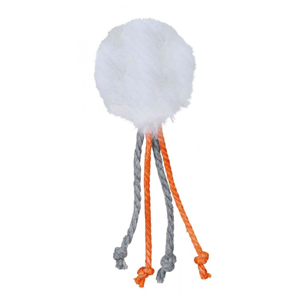 Іграшка для котів Trixie М'ячик з шнурком брязкальцем та котячою м'ятою 4 см (4011905412610) - фото 1