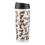 Термокружка ARDESTO Coffee Time Animals Yorkie 450мл, нержавіюча сталь, сіро-бежевий (AR2645YT) - фото 1