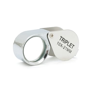 Лупа Voltronic ручна TRIPLET 10X-21mm, складана (брелок), метал-скло, пластикова коробка. 60 * 24 * 18mm. (1152/TR10X-21) - фото 1
