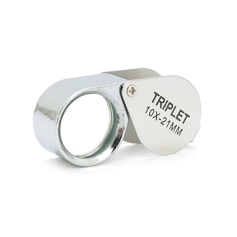 Лупа Voltronic ручна TRIPLET 10X-21mm, складана (брелок), метал-скло, пластикова коробка. 60 * 24 * 18mm. (1152/TR10X-21) - фото 1