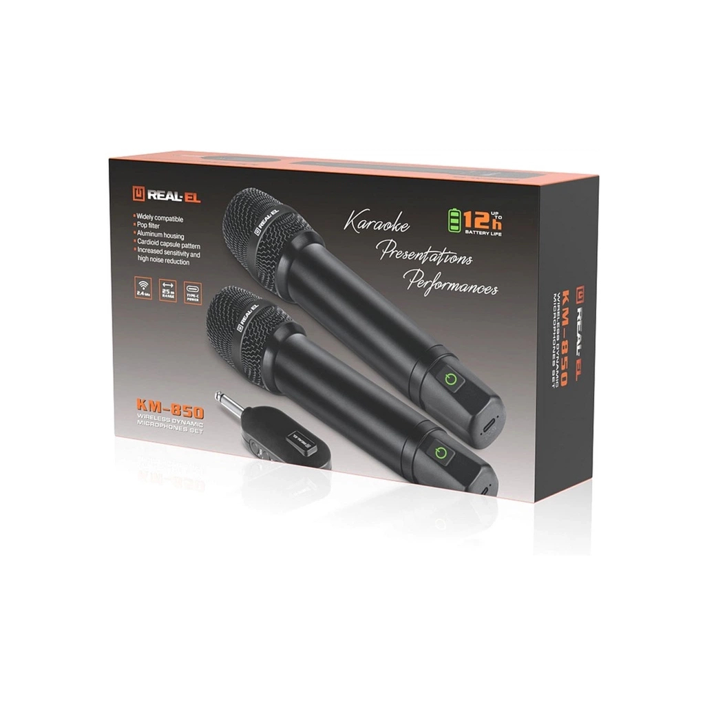 Мікрофон REAL-EL KM-850 Black (EL121900002) - фото 12 Мікрофон REAL-EL KM-850 Black (EL121900002) - фото 12