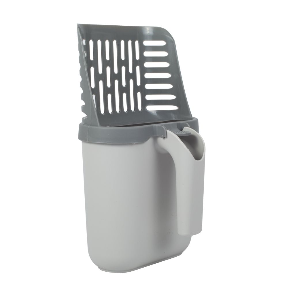 Лопатка для туалету Me&Pet з контейнером сіра (NMP35) - фото 1