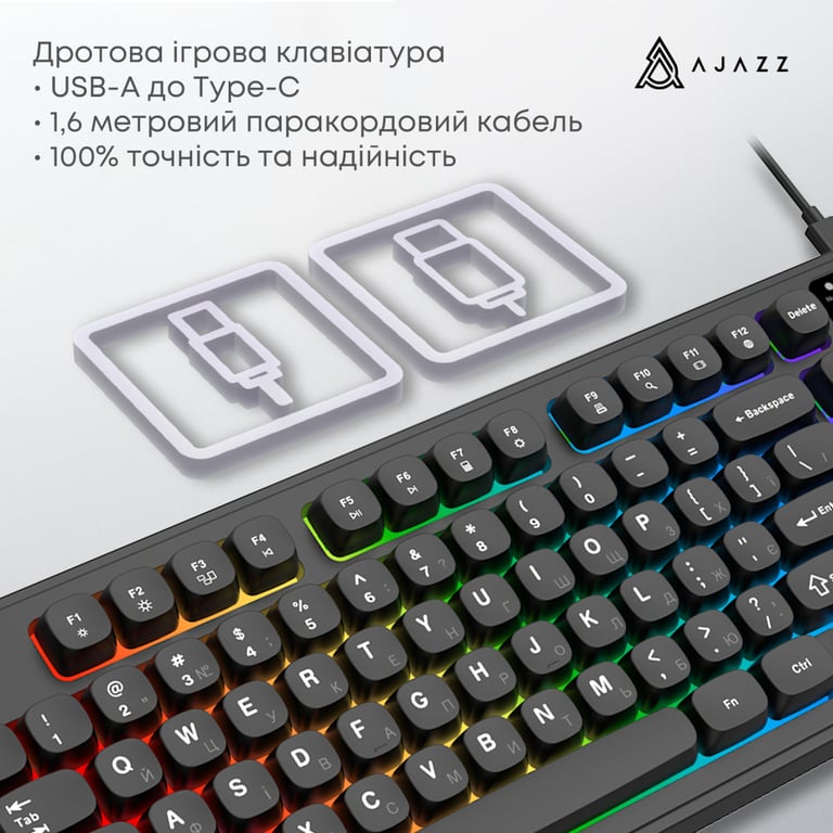 Клавіатура Ajazz AF98 USB UA Black (AF98-B) - фото 7