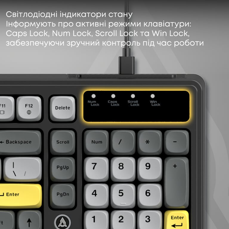 Клавіатура Ajazz AF98 USB UA Black/Grey/Yellow (AF98-BGY) - фото 11