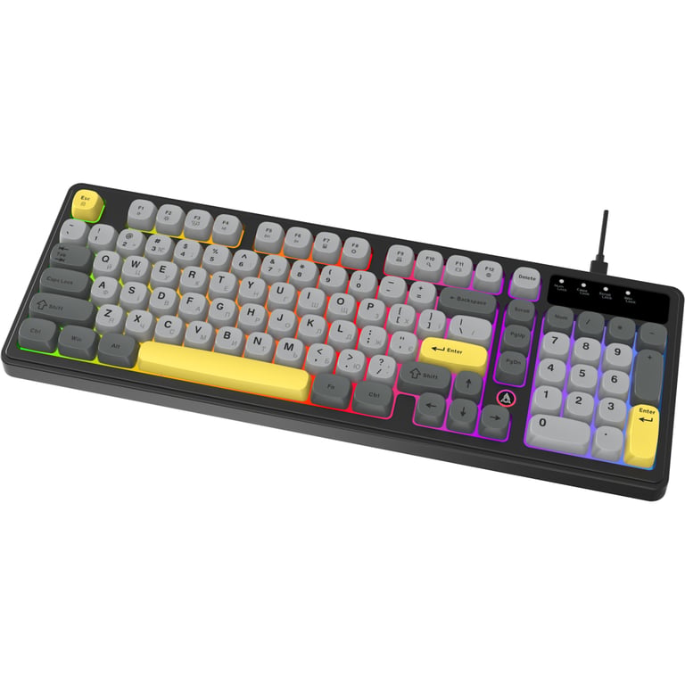 Клавіатура Ajazz AF98 USB UA Black/Grey/Yellow (AF98-BGY) - фото 3
