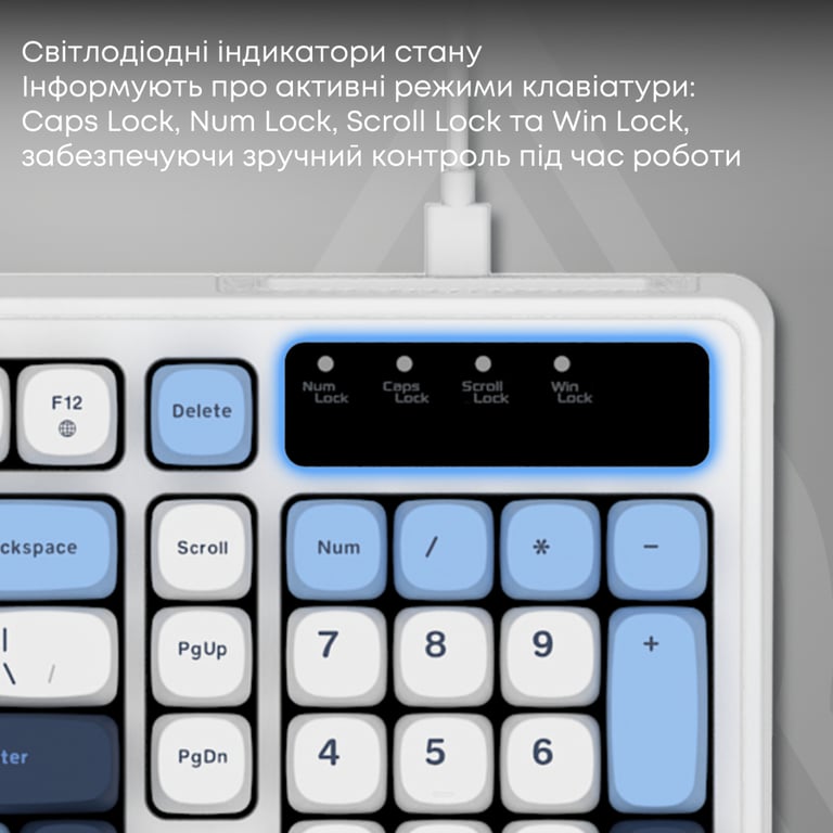 Клавіатура Ajazz AF98 USB UA White/Blue (AF98-GB) - фото 9