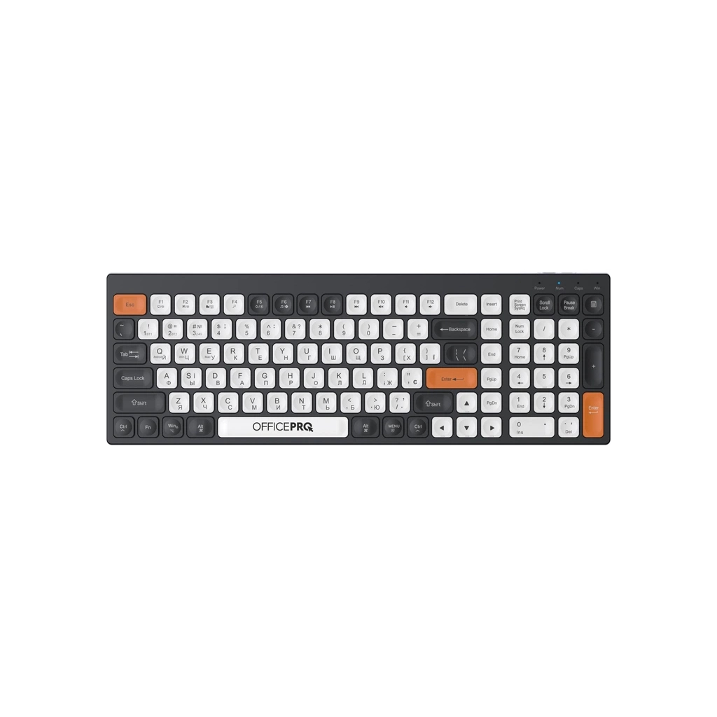 Клавіатура OfficePro SK985BO Bluetooth/Wireless UA Black/White (SK985BO) - фото 1