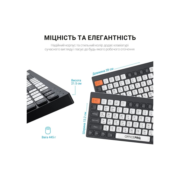 Клавіатура OfficePro SK985BO Bluetooth/Wireless UA Black/White (SK985BO) - фото 10