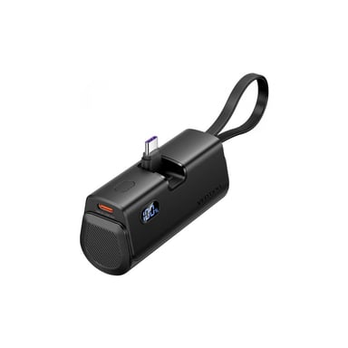 Батарея універсальна Vention 4800mAh 22,5W PD, USB-C In/Out, LED display, with built-in USB-C cable Black (FHQB0) - фото 1