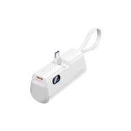 Батарея універсальна Vention 4800mAh 22,5W PD, USB-C In/Out, LED display, with built-in USB-C cable White (FHQW0) - фото 1