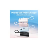 Батарея універсальна Vention 4800mAh 22,5W PD, USB-C In/Out, LED display, with built-in USB-C cable White (FHQW0) - фото 2